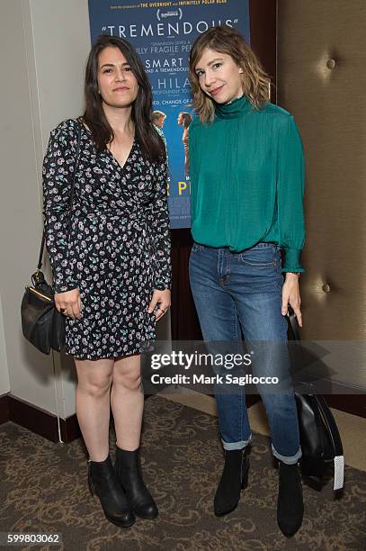 Comedian Abbi Jacobson and Kerri Bronson attend the "Other People" New York Screening at Dolby 88 Theater on September 6, 2016 in New York City.