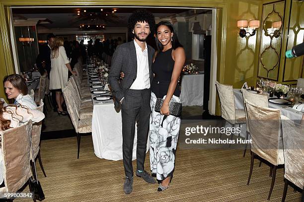 Actor Justice Smith and actress Herizen F. Guardiola attend the CHANEL Fine Jewelry Dinner in honor of Keira Knightley at The Jewel Box, Bergdorf...