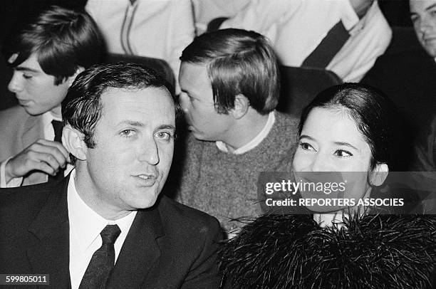 Actress Marie-Josée Nat And Director Michel Drach At The Olympia Music Hall, In Paris, France, On September 22, 1967 .