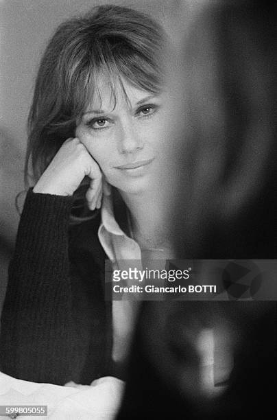 Italian actress Lea Massari on the set of the movie 'Le Fils' directed by Pierre Granier-Deferre in France, in 1972 .