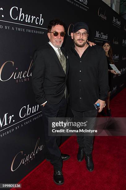 Producers Mark Canton and Courtney Solomon attend the premiere of Cinelou Releasing's 'Mr. Church' at ArcLight Hollywood on September 6, 2016 in...