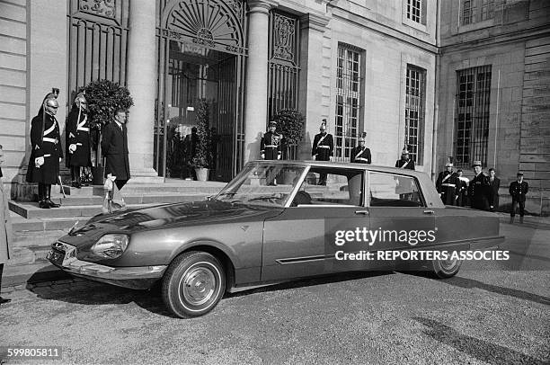 The Citroen DS 21 Designed By Henry Chapron For The General De Gaulle, New Official Car Of French Presidency, In Paris, France, In 1968 .