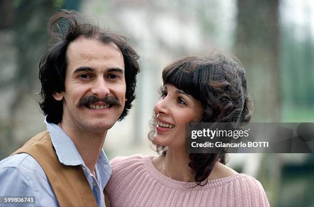 Singer Michel Fugain And Wife Stéphanie In Paris, France, Circa 1970 .