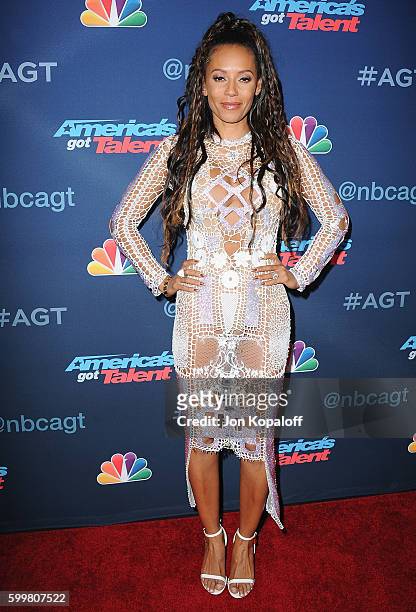 Melanie Brown arrives at "America's Got Talent" Season 11 Live Show at Dolby Theatre on September 6, 2016 in Hollywood, California.