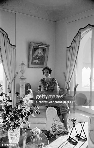 Begum Om Habibeh Aga Khan, born Yvette Blanche Labrousse, is the fourth and last wife of Sir Sultan Muhammad Shah, Aga Khan III, in France, circa...