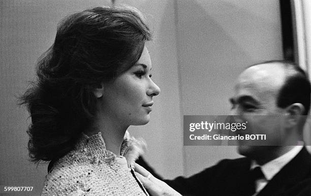 Italian actress Lea Massari at Chanel boutique in Paris, France, in 1972 .