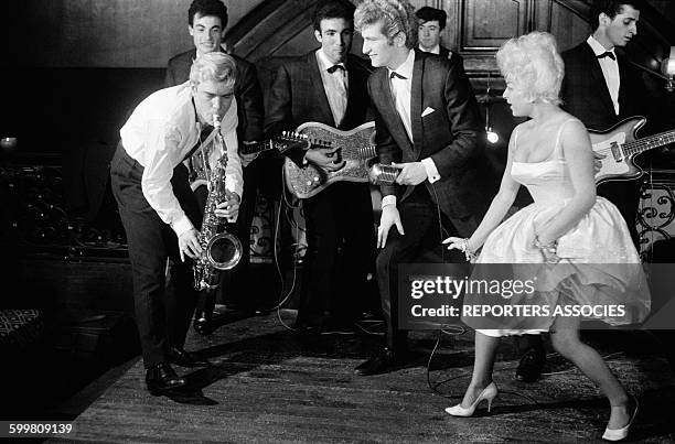 Dancing the Twist at the Club Saint Hilaire With Les Chaussettes Noires, in Paris, France, in November 1961 .