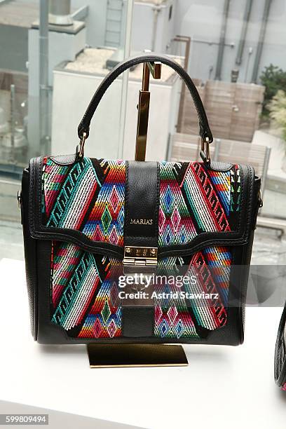 Handbags are displayed during Maria's Bag By Alida Boer Press Preview September 2016 during New York Fashion Week at Dream Downtown on September 6,...