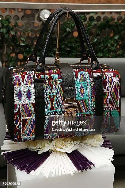 Handbags are displayed during Maria's Bag By Alida Boer Press Preview September 2016 during New York Fashion Week at Dream Downtown on September 6,...