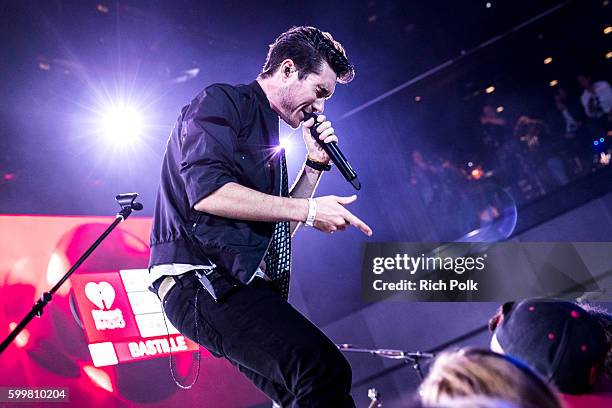 Dan Smith of Bastille performs on stage at iHeartRadio Theater on September 6, 2016 in Burbank, California.