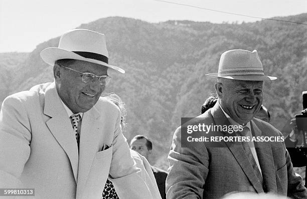 Nikita Khrushchev and Josip Broz Tito During Khrushchev's Visit in Yugoslavia, on August 25, 1963 .