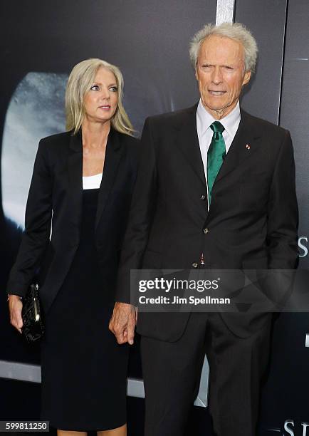 Christina Sandera and director Clint Eastwood attend the "Sully" New York premiere at Alice Tully Hall, Lincoln Center on September 6, 2016 in New...