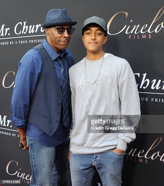 Arsenio Hall and son Arsenio Hall Jr. Arrive at the premiere of Cinelou Releasing's "Mr. Church" at ArcLight Hollywood on September 6, 2016 in...