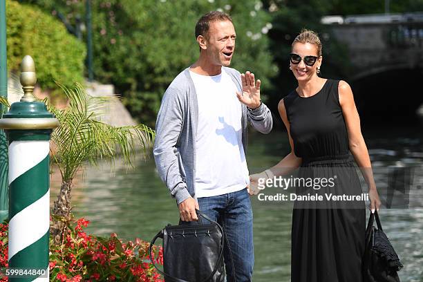 Rocco Siffredi and Rosa Caracciolo are seen during the 73rd Venice Film Festival on September 7, 2016 in Venice, Italy.