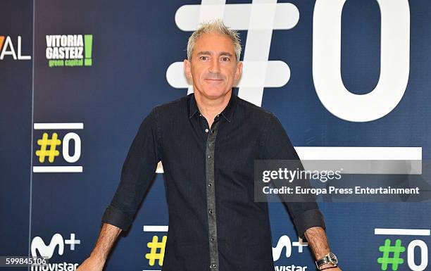 Jon Sistiaga attends 'La Gran Aventura De Estar Sentado' photocall during FesTVal 2016 Televison Festival on September 6, 2016 in Vitoria-Gasteiz,...