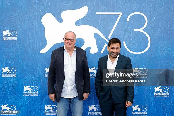 Producer Grant Hill and producer Sophokles Tasioulis attend the photocall of 'Voyage Of Time: Life's Journey' during the 73rd Venice Film Festival at...