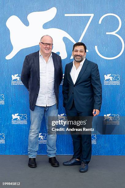 Producer Grant Hill and producer Sophokles Tasioulis attend the photocall of 'Voyage Of Time: Life's Journey' during the 73rd Venice Film Festival at...