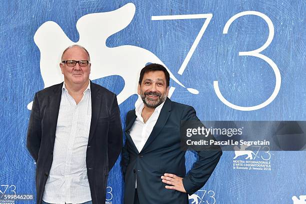 Producer Grant Hill and producer Sophokles Tasioulis attend the photocall of 'Voyage Of Time: Life's Journey' during the 73rd Venice Film Festival at...