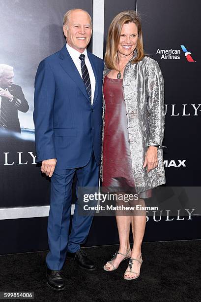 Producers Frank Marshall and Allyn Stewart attend the "Sully" New York Premiere at Alice Tully Hall on September 6, 2016 in New York City.