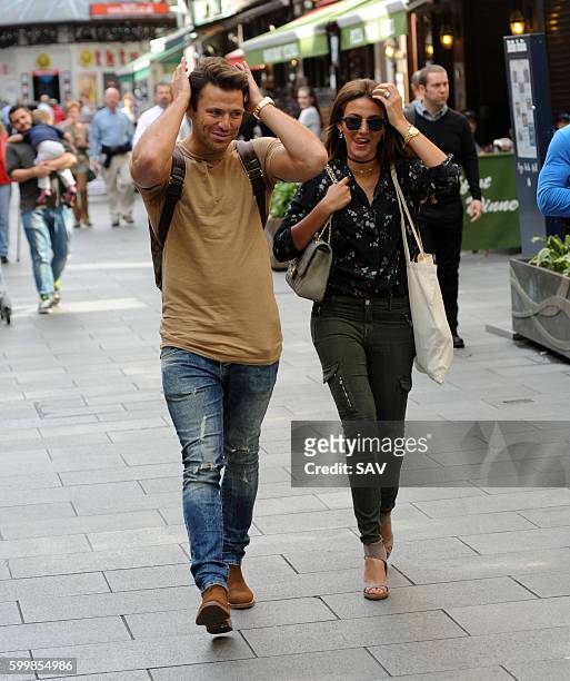 Mark Wright and Michelle Keegan leave the Global Offices in Leicester Square on September 7, 2016 in London, England.