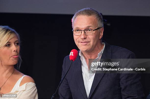 Flavie Flament and Laurent Ruquier attend the RTL Press Conference at Elysees Biarritz Cinema on September 7, 2016 in Paris, France.