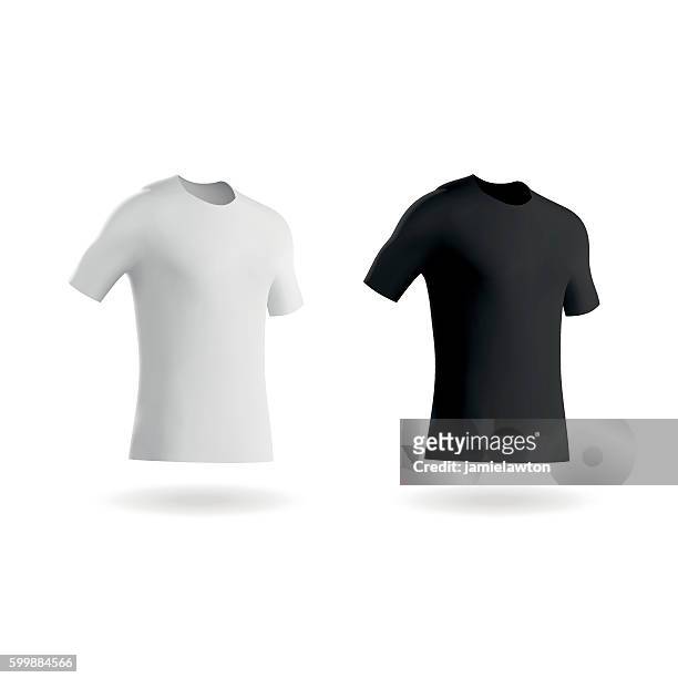 blank football shirts / soccer shirts / fitted t-shirts tee - black t shirt stock illustrations