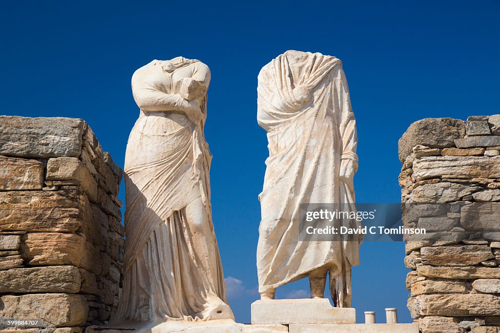 Headless statues in the House of Cleopatra, Delos