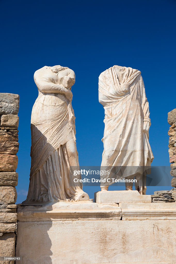 Headless statues in the House of Cleopatra, Delos