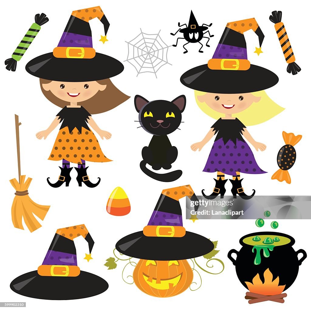 Vector Ilustración De Dibujos Animados Halloween Bruja Ilustración de stock  - Getty Images