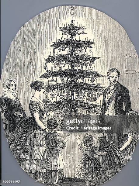 Christmas with Queen Victoria, Prince Albert, their children and Queen Victoria's mother, in 1848 , 1848. Found in the collection of Royal...