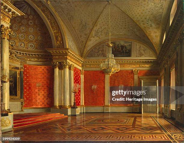 The Small Throne Room of the Winter Palace, 1837. Found in the collection of State Hermitage, St. Petersburg. Artist : Zaryanko, Sergei...