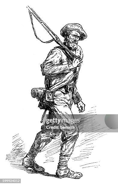 american civil war soldier - csa stock illustrations