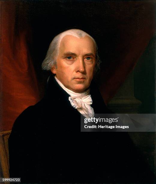 Portrait of James Madison , 1816. Found in the collection of White House. Artist : Vanderlyn, John .