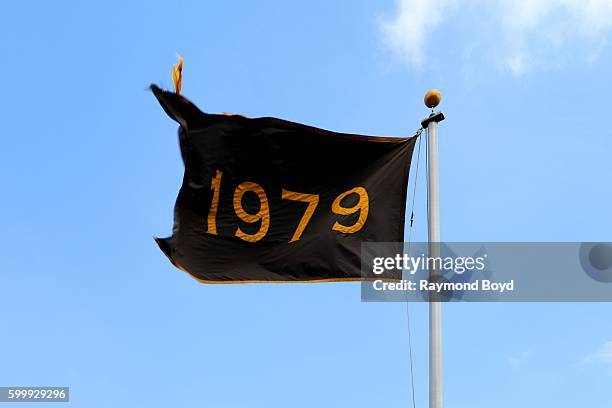 Pittsburgh Pirates' 1979 World Series banner flies outside PNC Park, home of the Pittsburgh Pirates baseball team in Pittsburgh, Pennsylvania on...