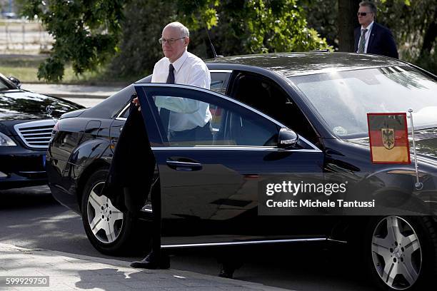 The President of the german Bundestag Norbert Lammert arrives for the Memorial Ceremony in honor of former state president Walter Scheel on September...