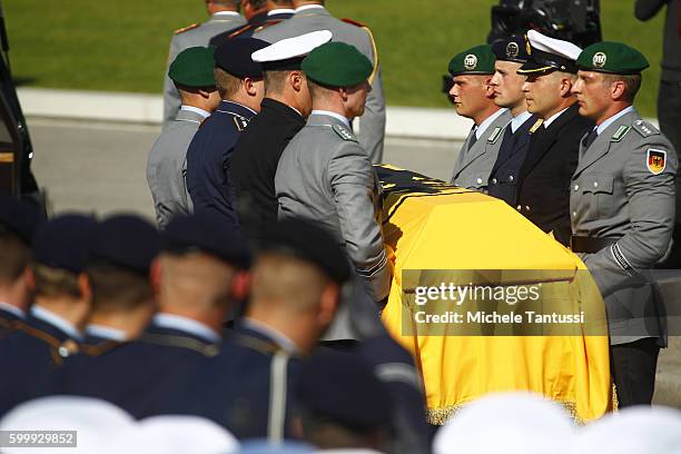 The Memorial Ceremony in honor of former state president Walter Scheel on September 7, 2016 in Berlin, Germany. Scheel, a member of the German Free...