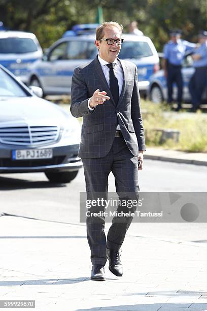 Germany Infrastructure and transport minister Alexander Dobrindt arrives for the Memorial Ceremony in honor of former state president Walter Scheel...