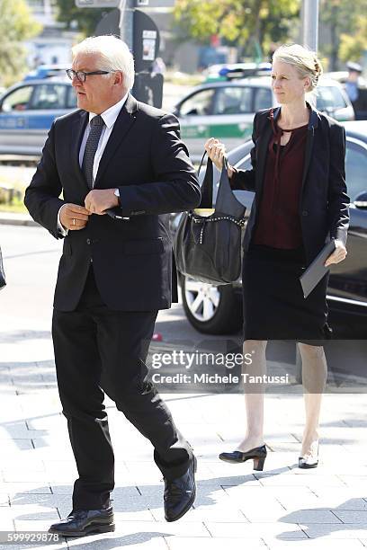 Germans Foreign Minister Frank-Walter Steinmeier arrives for the Memorial Ceremony in honor of former state president Walter Scheel on September 7,...