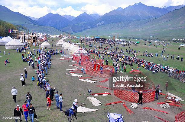 General view of Ethnic Sports Cultural Festival within the 2nd World Nomad Games 2016 on September 07, 2016 in Cholpon-Ata, Kyrgyzstan. 2nd World...