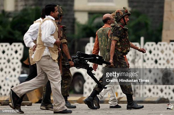 Mumbai Under Terror Attack - Firing - NSG Commando - THE LAST OF THE TERRORISTS WERE FIRING FROM THIS 1ST FLOOR CORNER ROOM IN OLD WING OF TAJ PALACE...