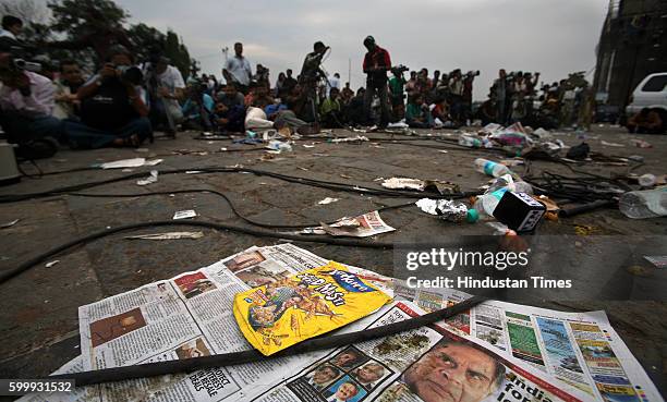 Mumbai Under Terror Attack - Firing - MEDIA HAD TO RUSH BACK AS ONE OF THEM WAS HIT BY A SPLINTER.