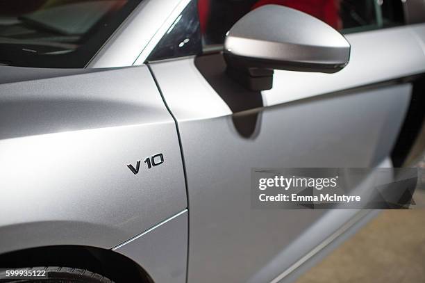 View of the official vehicle of the Emmy Awards, the Audi R8, at the 68th Emmy Awards Governors Ball and 2016 Creative Arts Balls Press Preview at...