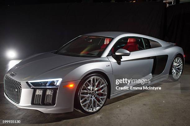 View of the official vehicle of the Emmy Awards, the Audi R8, at the 68th Emmy Awards Governors Ball and 2016 Creative Arts Balls Press Preview at...