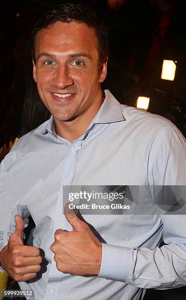 Ryan Lochte poses as Season 23 of "Dancing With The Stars" meets the press at Planet Hollywood Times Square on September 7, 2016 in New York City.