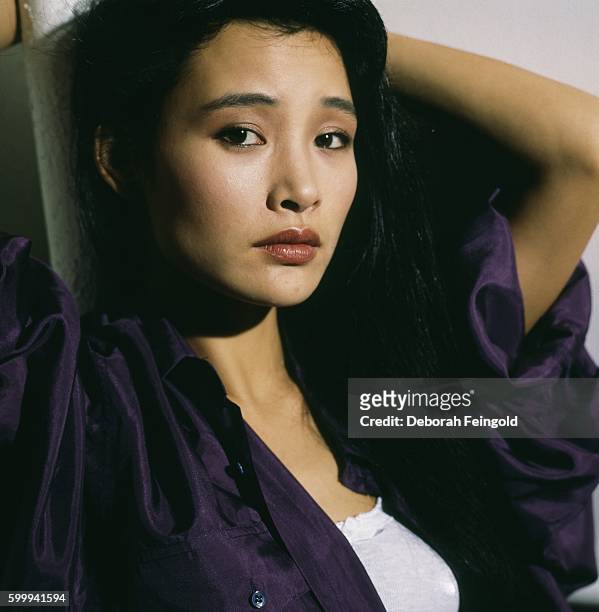 Deborah Feingold/Corbis via Getty Images) NEW YORK Actress Joan Chen posing for Elle in July 1986 in New York City, New York.