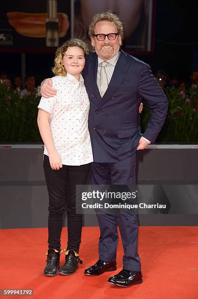 Actor Colm Meaney and Ada Meaney attend the premiere of 'The Journey' during the 73rd Venice Film Festival at Sala Grande on September 7, 2016 in...