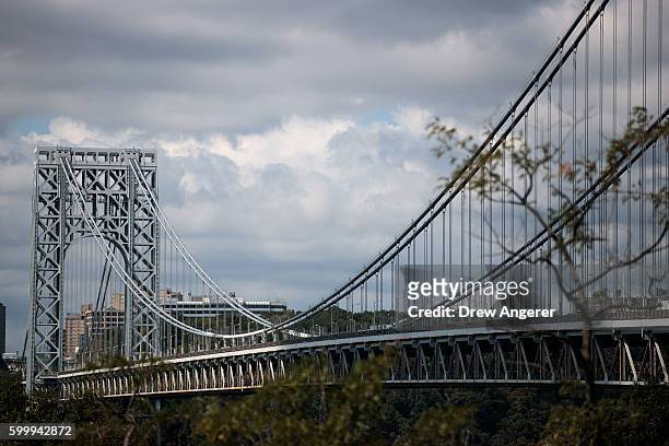 View of the George Washington Bridge, September 7, 2016 in New York City. Jury selection begins on Thursday for the New Jersey 'Bridgegate' trial....