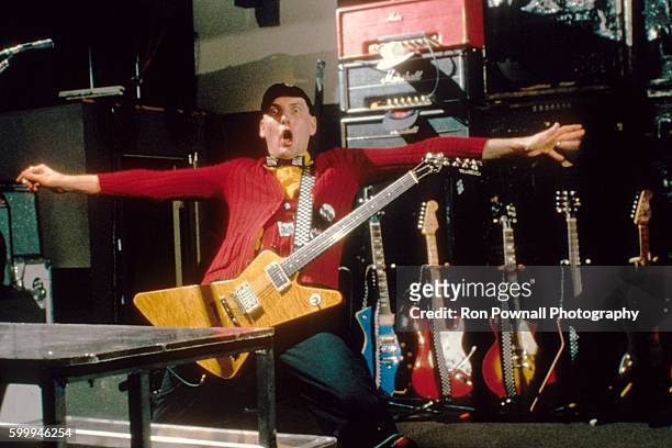 Rick Nielsen of the Rock group Cheap Trick performs at The Paradise on June 9, 1978 in Boston, Massachusetts.