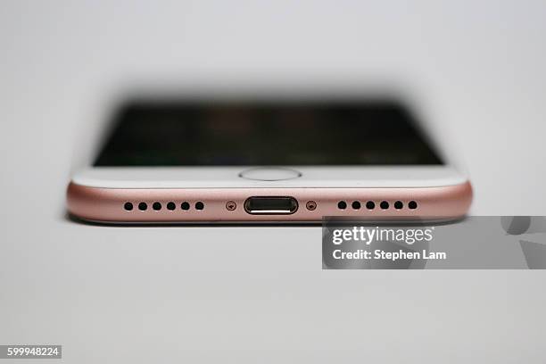 New Apple iPhone 7 is seen during a launch event on September 7, 2016 in San Francisco, California. Apple Inc. Unveiled the latest iterations of its...