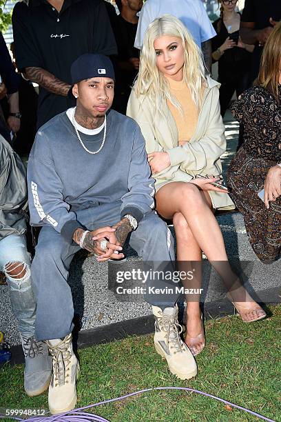 Tyga and Kylie Jenner attend the Kanye West Yeezy Season 4 fashion show on September 7, 2016 in New York City.